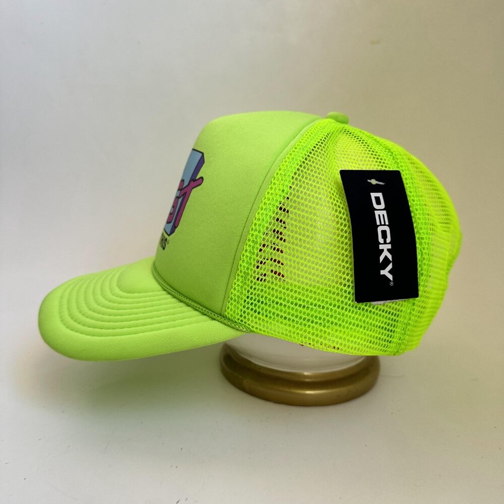 We Got This Trucker Hat Decky Mesh Adjustable Snapback Baseball Cap Neon Green - Picture 4 of 7